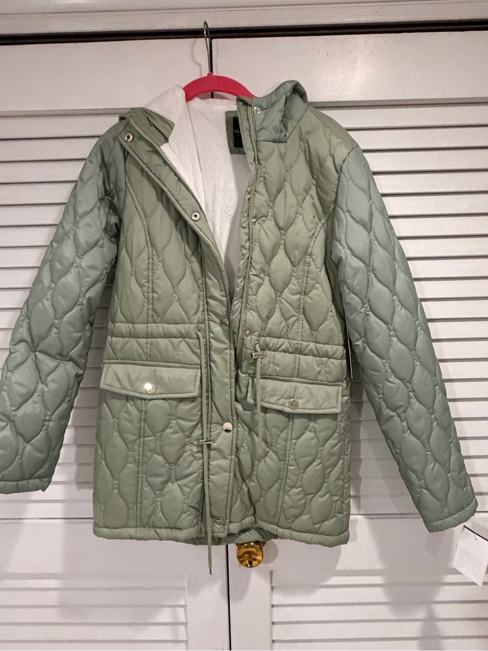 Riley & James Women’s Quilted Hooded Coat – Sage/Laurel Green – Size Small – NWT